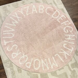 Pottery Barn Kids Pink Alphabet Round Rug